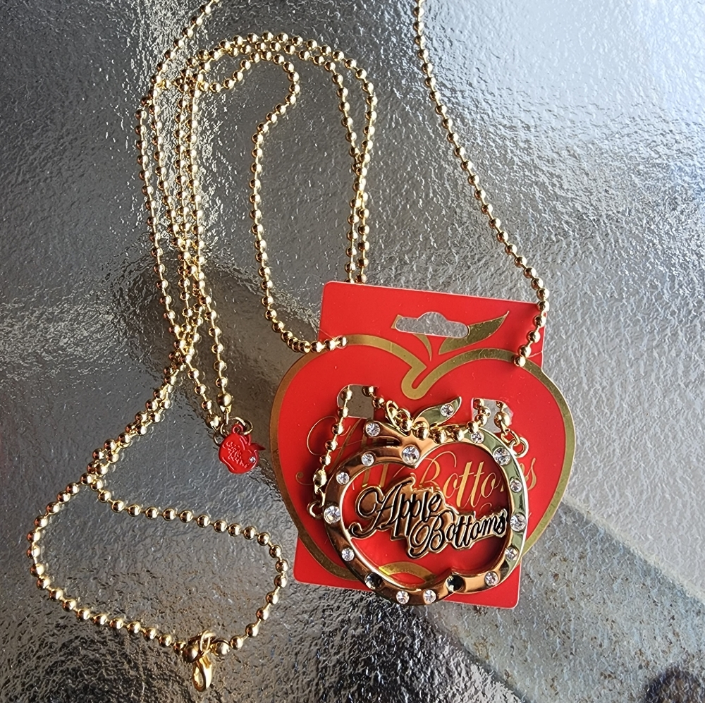 Rare Apple Bottom Rhinestone Necklace